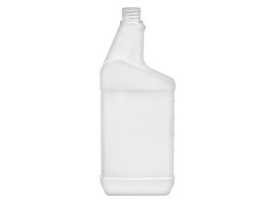 32 oz., 28mm Ratchet Finish, White, Bottles, HDPE, Automotive/Additive Style Oblong