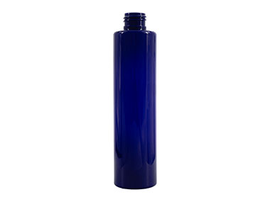 8 oz., 24/410 Finish, Blue, Bottles, PET, Cylinder Round