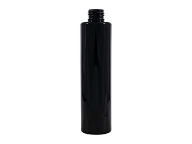 8 oz., 24/410 Finish, Black, Bottles, PET, Cylinder Round