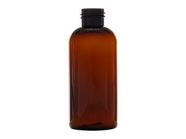 4 oz., 24/410 Finish, Amber, Bottles, PET, Boston Round