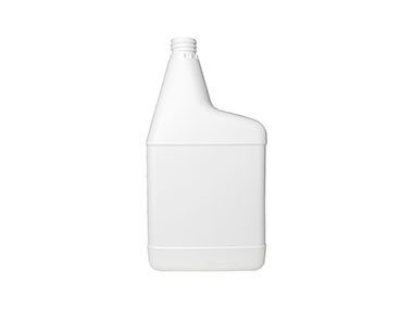 32 oz., 28mm Ratchet Finish, White, Bottles, HDPE, Oblong, Label Panel