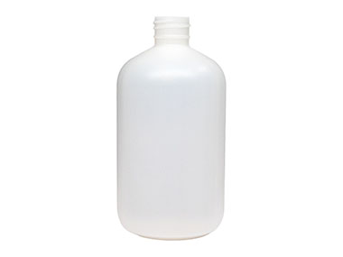16 oz., 28/410 Finish, Natural, Bottles, HDPE, Boston Round