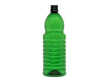 32 oz., 28mm TE Finish, Green, Bottles, PET, Lime Juice Style Round, Label Panel