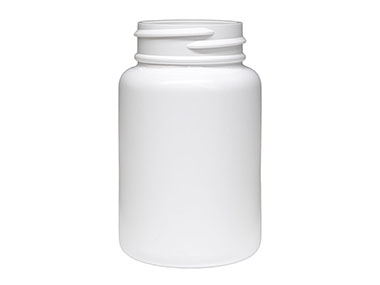 100 cc, 38/400 Finish, White, Bottles, HDPE, Round Packer