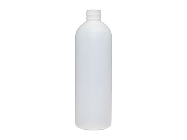 12 oz., 24/410 Finish, Natural, Bottles, HDPE, Bullet