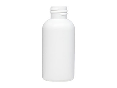 2 oz., 20/410 Finish, White, Bottles, HDPE, Boston Round