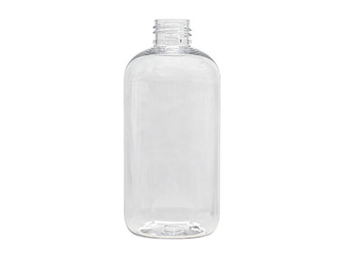 8 oz., 24/410 Finish, Clear, Bottles, PET, Boston Round