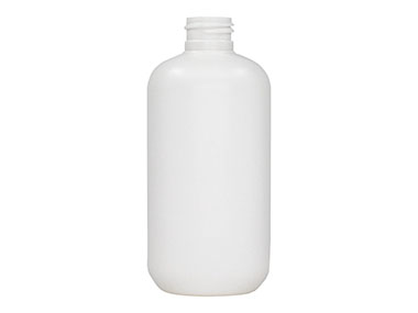 8 oz., 24/410 Finish, White, Bottles, HDPE, Boston Round