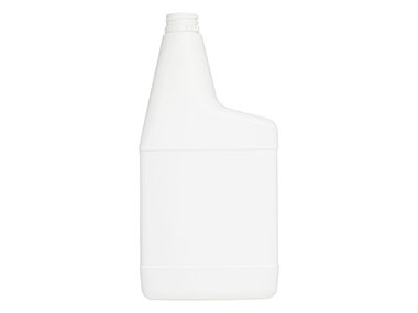 24 oz., 28mm Finish, White, Bottles, HDPE, Oblong, Label Panel