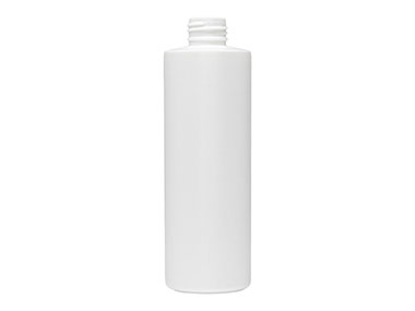 8 oz., 24/410 Finish, White, Bottles, HDPE, Cylinder Round