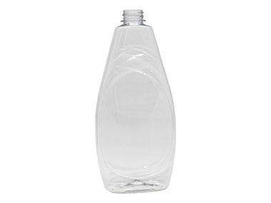 25 oz., 28/400 Finish, Clear, Bottles, PET, Dish Soap Style Oblong, Decorative Label Panel