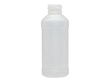 4 oz., 24/410 Finish, Natural, Bottles, HDPE, Modern Round, Label Panel