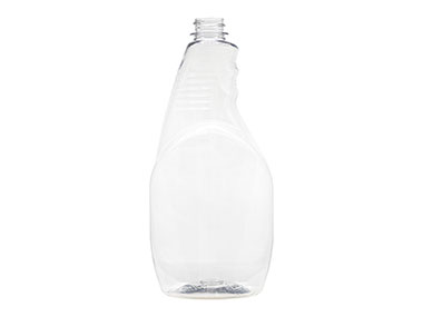 32 oz., 28/400 Finish, Clear, Bottles, PET, Flat Sided Trigger Oval, Pistol Grip