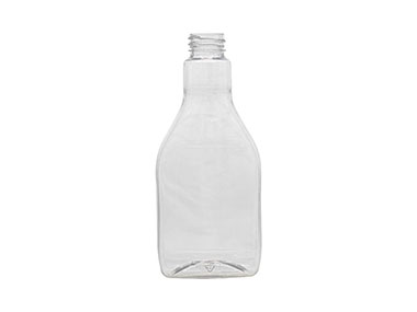 12 oz., 28/410 Finish, Clear, Bottles, PET, Sauce Style Oblong, Label Panel