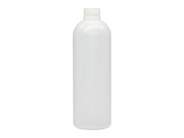 8 oz., 24/410 Finish, Natural, Bottles, HDPE, Bullet