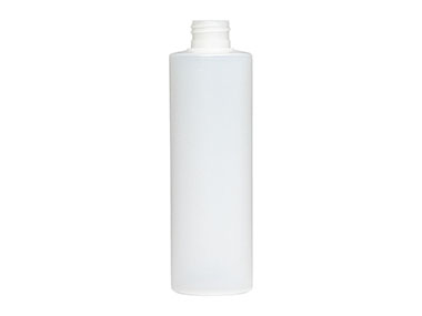 8 oz., 24/410 Finish, Natural, Bottles, HDPE, Cylinder Round