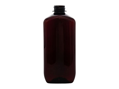16 oz., 28/400 Finish, Amber, Bottles, PET, Oblong, Tincture Ring