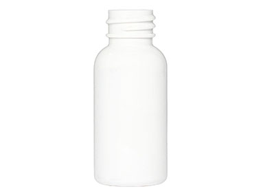 1 oz., 20/410 Finish, White, Bottles, PET, Boston Round