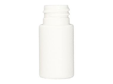 15 mL, 20/410 Finish, White, Bottles, HDPE, Cylinder Round