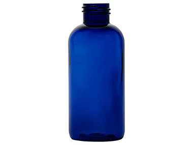 4 oz., 24/410 Finish, Cobalt Blue, Bottles, PET, Boston Round