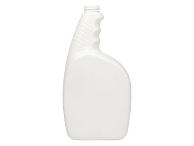 32 oz., 28/400 Finish, White, Bottles, HDPE, Trigger Oblong, Pistol Grip