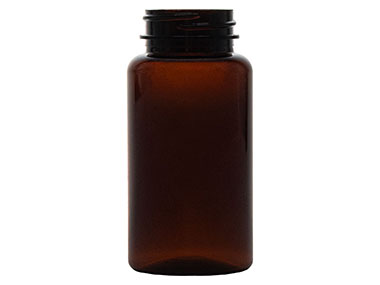 150 cc, 38/400 Finish, Amber, Bottles, PET, Round Packer