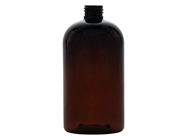 16 oz., 24/410 Finish, Amber, Bottles, PET, Boston Round