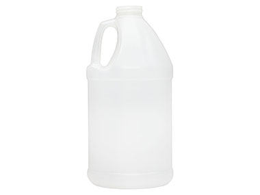 64 oz., 38/400 Finish, Natural, Bottles, HDPE, Round Handleware, Label Panel