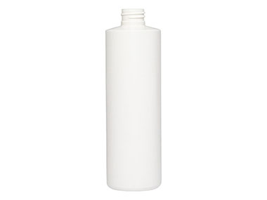 16 oz., 28/410 Finish, White, Bottles, HDPE, Cylinder Round