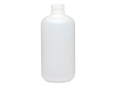 8 oz., 24/410 Finish, Natural, Bottles, HDPE, Boston Round