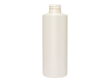 6 oz., 24/410 Finish, White, Bottles, HDPE, Cylinder Round	