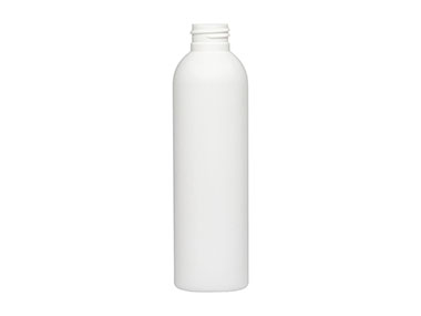 6 oz., 24/410 Finish, White, Bottles, HDPE, Bullet