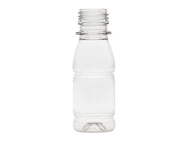 2.5 oz, 28mm Te Finish, Clear, Bottles, Pet, Beverage Style Round, Label Panel