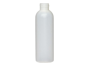 8 oz., 28/410 Finish, Natural, Bottles, HDPE, Bullet