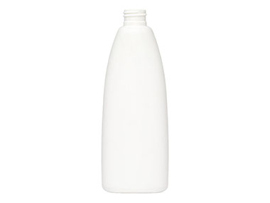 10 oz., 24/410 Finish, White, Bottles, HDPE, Tapered Oval