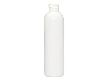 6 oz., 24/410 Finish, White, Bottles, HDPE, Bullet