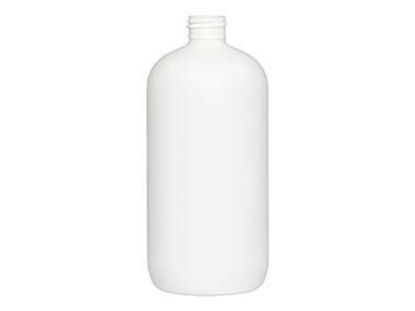 16 oz., 24/410 Finish, White, Bottles, HDPE, Boston Round