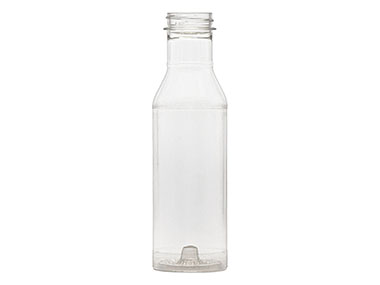 12 oz., 38/400 Finish, Clear, Bottles, Pet, Sauce Style Round, Label Panel