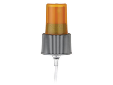24/410 Finish, Gray/Orange, Sprayers, Fine Mist, Fine Ribbed, Euromist, 5 13/16" DT