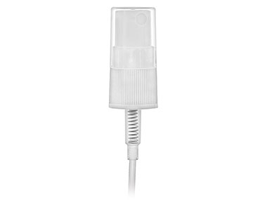 18/415 Finish, White, Sprayers, Fine Mist, Fine Ribbed, Clear Hood, 2 3/4" DT