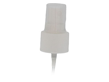 24/410 Finish, White, Sprayers, Fine Mist, Fine Ribbed, Clear PP Hood, 8 5/16" DT