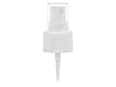 24/410 Finish, White, Sprayers, Fine Mist, Fine Ribbed, Clear Hood, 6 3/4" DT
