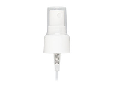24/410 Finish, White, Sprayers, Fine Mist, Smooth, Clear Hood, 6 7/8" Dt