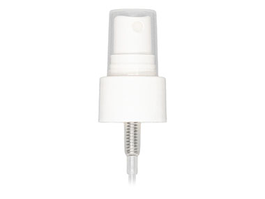 24/410 Finish, White, Sprayers, Fine Mist, Smooth, Clear Hood, 6 3/4" Dt