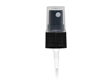18/400 Finish, Black, Sprayers, Fine Mist, Fine Ribbed, Clear Hood, 2 15/16" Dt