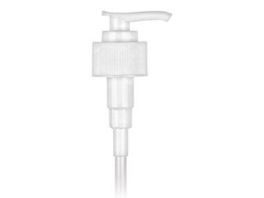 28/410 Finish, White, Pumps, Lotion, Fine Ribbed, Lock Up, 1.5cc, 9 1/16" DT
