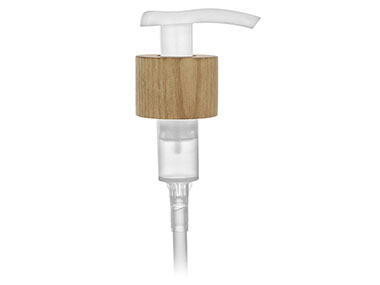 24/410 Finish, Brown/White, Pumps, Lotion, Wood Shell, Lock Up, 5 1/8" DT