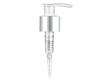 24/410 Finish, Br Alum/White, Pumps, Lotion, Metal Shell, Lock Up, 1.2cc, 8 3/4" DT
