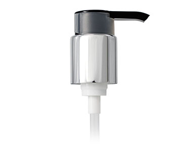 24mm Ratchet Finish, Silver/Black, Pumps, Lotion, Metal Shell, Ship Clip, 1.5cc, 7 1/2" DT