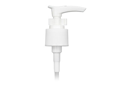 24/410 Finish, White, Pumps, Lotion, Fine Ribbed, Ship Clip, 1cc, 5 1/16" DT